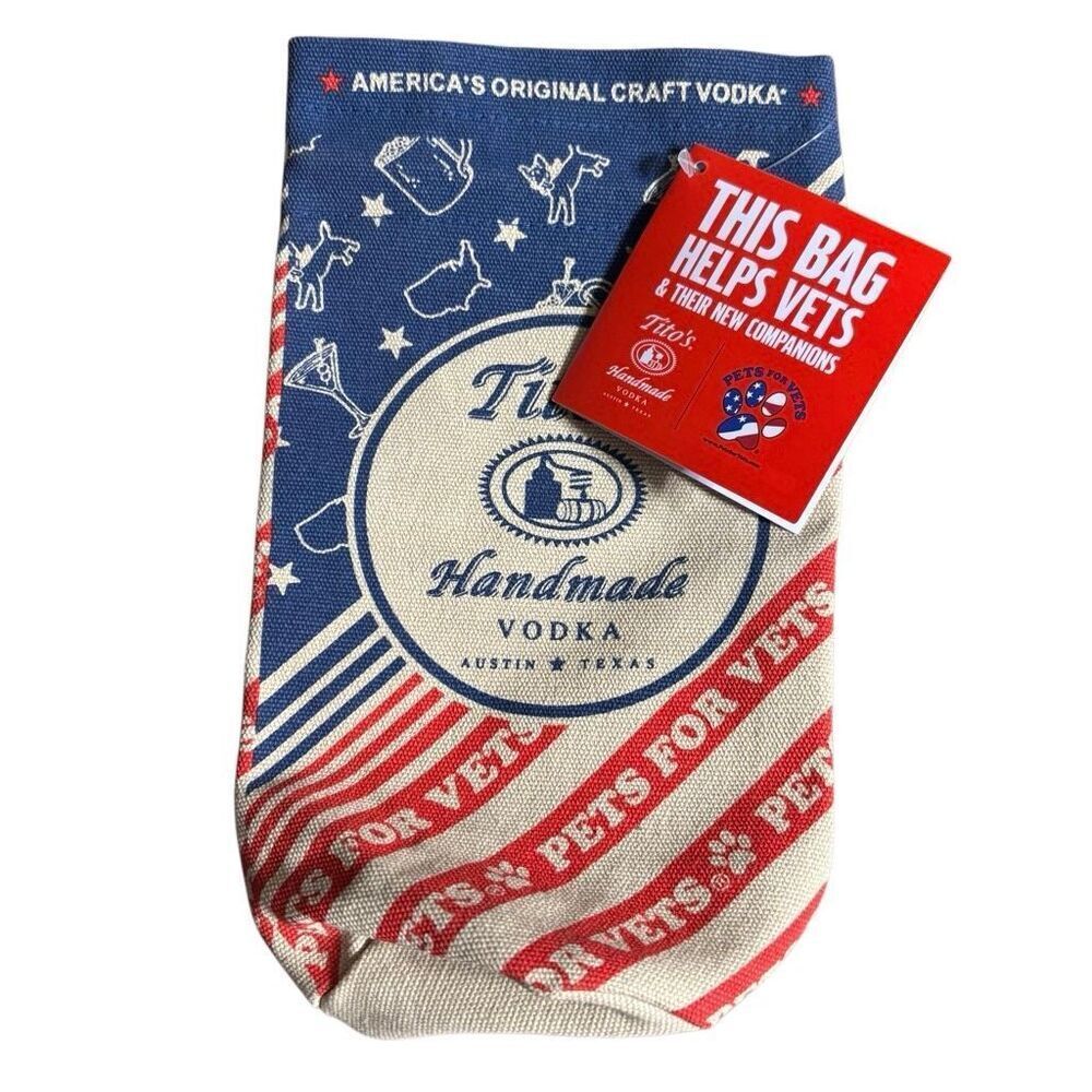Tito’s Original Craft Vodka Pets For Bets Collectible Gift Bag *Empty Bag-New*